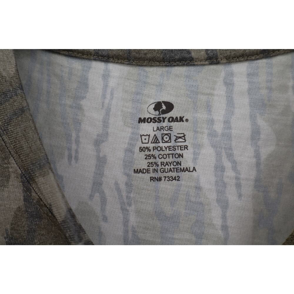 NEW Mossy Oak Bottomland Icon Short Sleeve Tee Men's Gray Anthler Size L - Picture 3 of 4